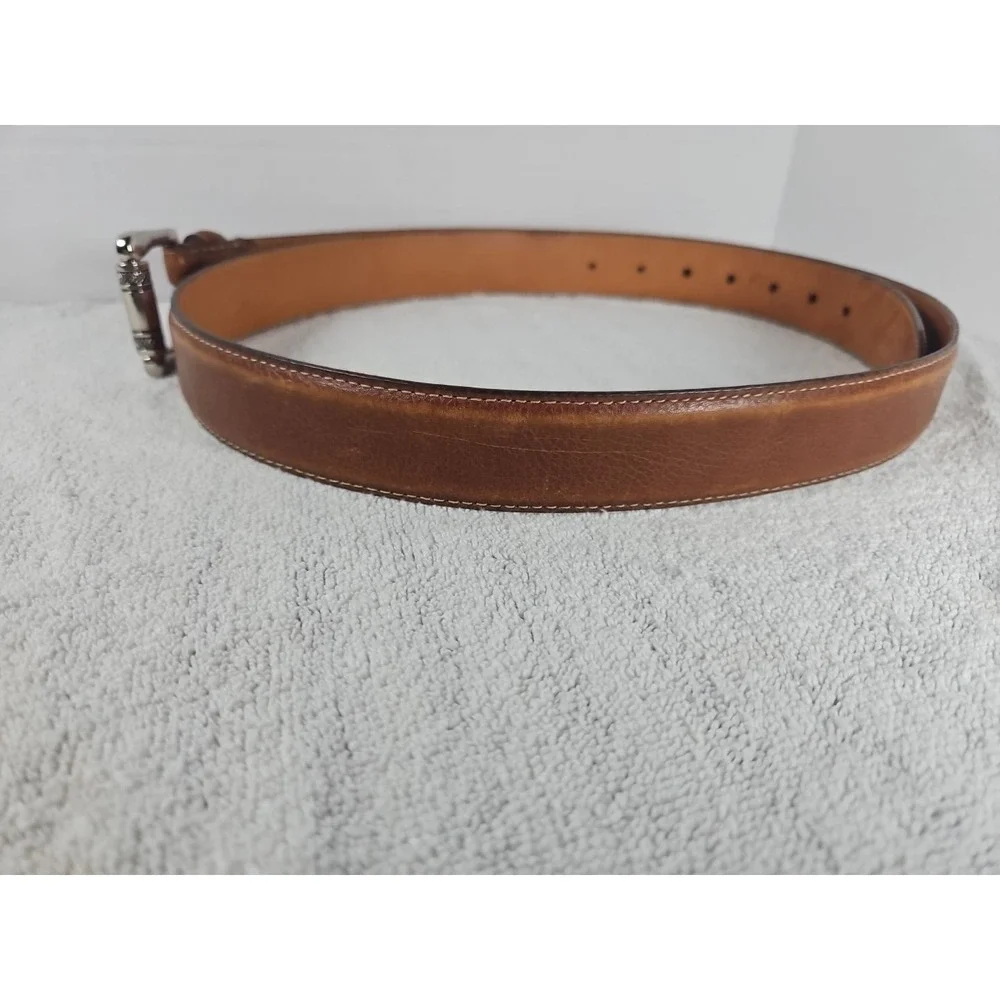 Martin Dingman Tumbled Glove‎ Leather Belt 42 Brown Handmade In The USA Nice!!!